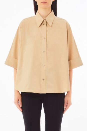 Beige katoenen oversized hemdbloes Liu Jo 