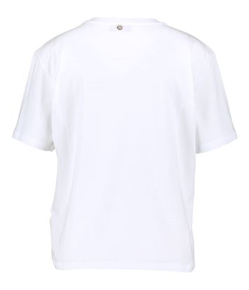 Witte katoenen t-shirt met strass Liu Jo