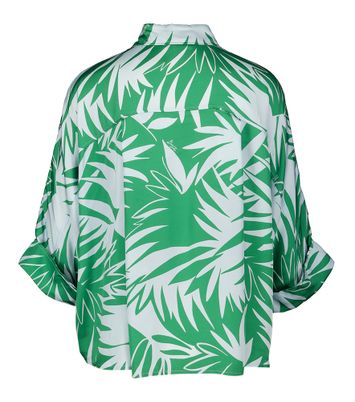 Witte soepelvallende bloes met groene bloemenprint Liu Jo