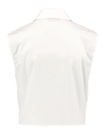 Witte mouwloze katoenen blouse met stropdetail Liu Jo