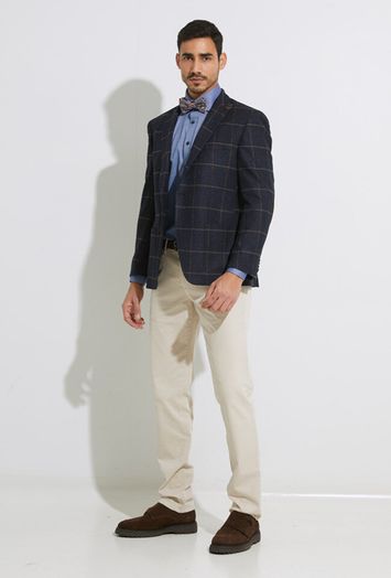 Licht beige geklede broek Magnus Zilton