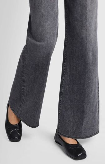 Donkergrijze wide leg fit met hoge taille For All Mankind