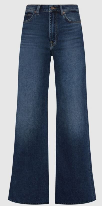 Donkerblauwe loose fit jeans met hoge taille For All Mankind