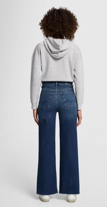 Donkerblauwe loose fit jeans met hoge taille For All Mankind