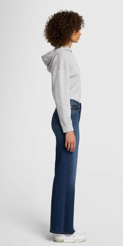 Donkerblauwe loose fit jeans met hoge taille For All Mankind