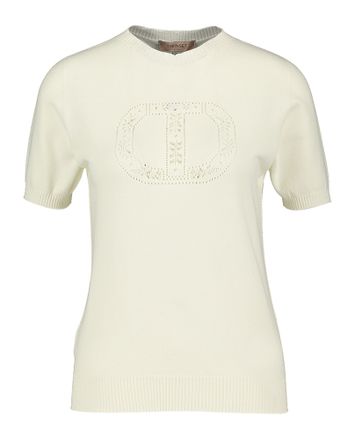 Ecru trui met logo Twinset