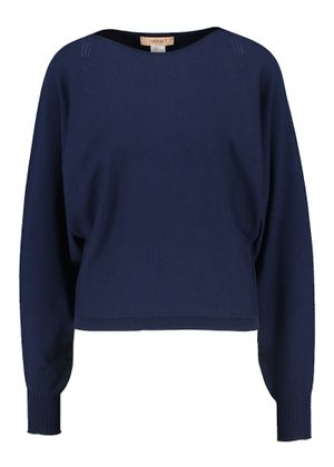 Twinset Donkerblauwe pull met ronde hals