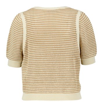 Beige gehaakte trui met strepen Twinset