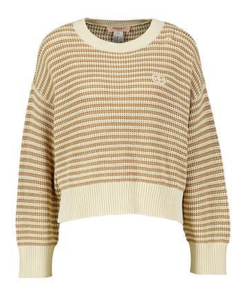 Beige gehaakte trui met strepen Twinset