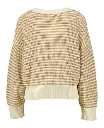 Beige gehaakte trui met strepen Twinset