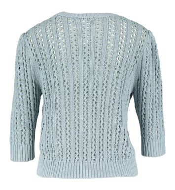 Blauwkleurige gehaakte pull met ronde hals Twinset