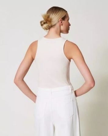 Licht roze top met merklogo Twinset