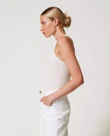 Licht roze top met merklogo Twinset