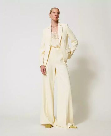 Licht gele soepelvallende broek Twinset