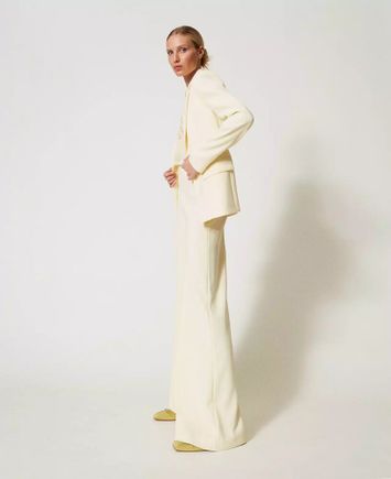 Licht gele soepelvallende broek Twinset
