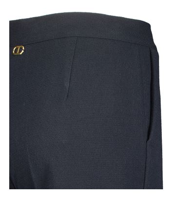 Donkerblauwe geklede broek met detail onderaan Twinset