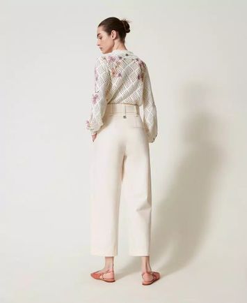 Ecru lange broek Twinset  