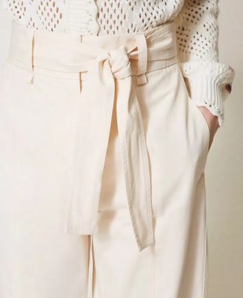 Ecru lange broek Twinset  