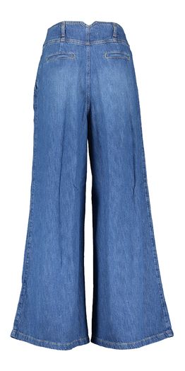 Blauwe wijde jeans met bandplooi Twinset