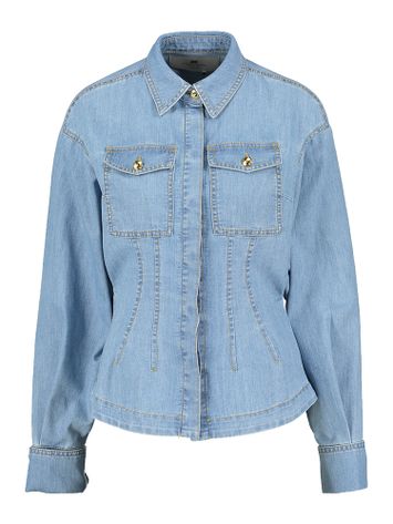 Jeansblauwe bloes Elisabetta Franchi 