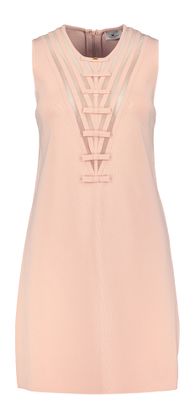 Elisabetta Franchi Lichtroze mouwloze jurk