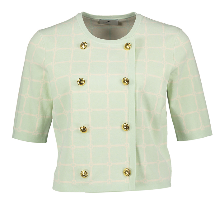 Muntgroene gilet met sierlijke knopen Elisabetta Franchi
