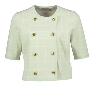Elisabetta Franchi Muntgroene gilet met sierlijke knopen