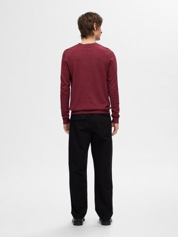 Bordeaux trui met ronde hals Selected Hommes 