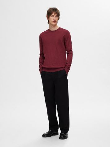 Bordeaux trui met ronde hals Selected Hommes 