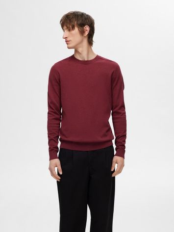 Bordeaux trui met ronde hals Selected Hommes 