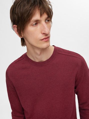 Bordeaux trui met ronde hals Selected Hommes 