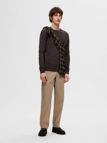 Bruine trui met ronde hals Selected Hommes