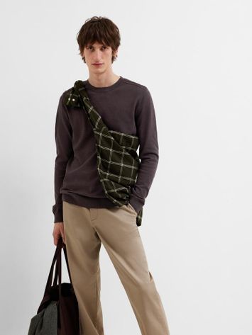 Bruine trui met ronde hals Selected Hommes