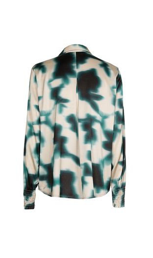 Beige blouse met groene abstracte print Himior Xandres