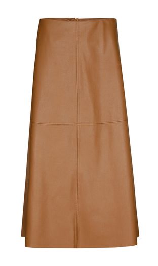 Camel kleurige lederlook rok Ranie Xandres