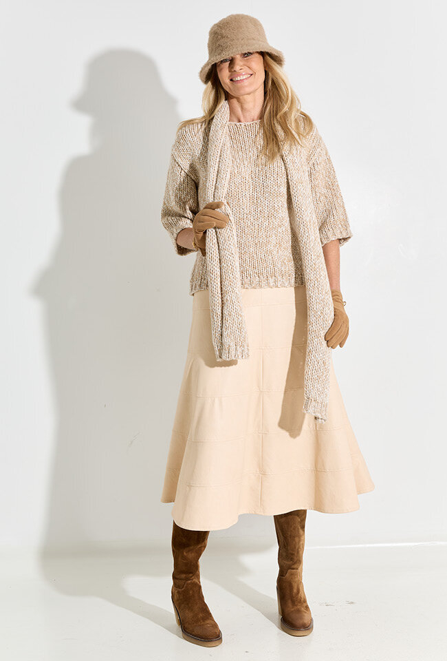 Beige gebreide trui Bernisse Xandres