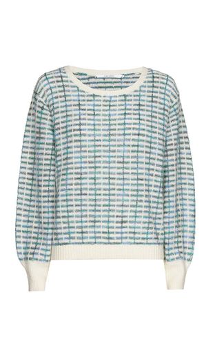 Witte trui met groene print Annicq Xandres