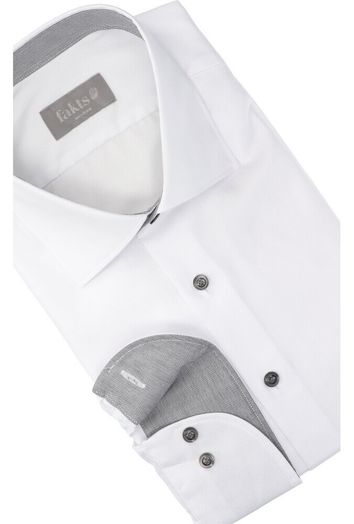Wit katoenen gekleed hemd regular fit met extra lange mouwen Ela Fakts
