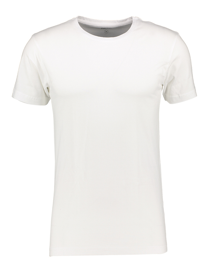 Witte t-shirt met ronde hals en korte mouwen Fakts 