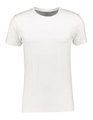 Witte t-shirt met ronde hals en korte mouwen Fakts