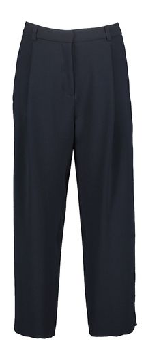Donkerblauwe cropped wijde broek met bandplooi Relay Gigue 