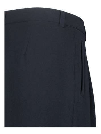 Donkerblauwe cropped wijde broek met bandplooi Relay Gigue 