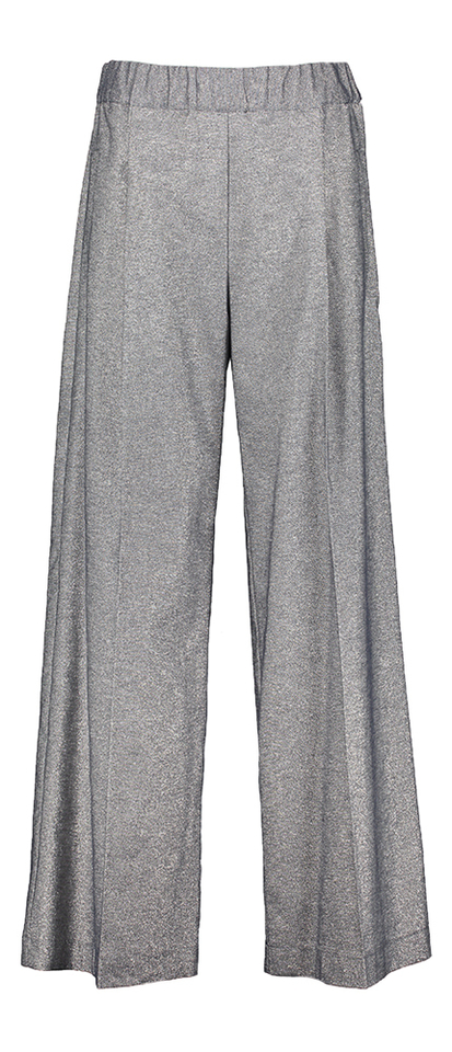 Zilver kleurige wijde broek met bandplooi Roche Gigue