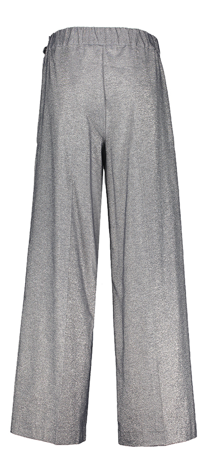 Zilver kleurige wijde broek met bandplooi Roche Gigue