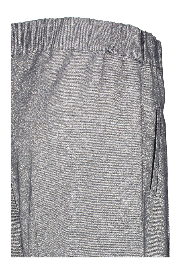 Zilver kleurige wijde broek met bandplooi Roche Gigue