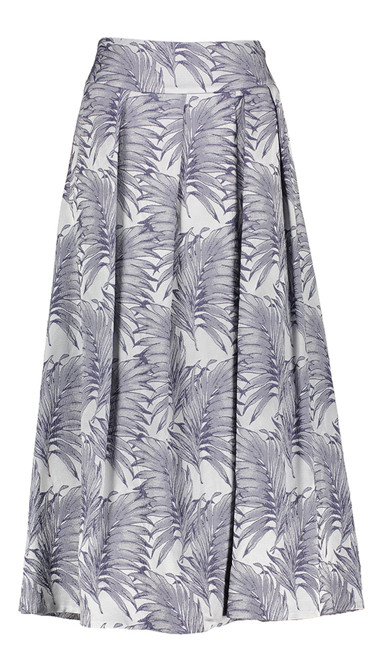 Grijze lange rok met bloemenprint Tobio Gigue