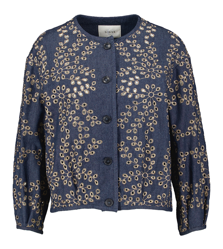 Blauwe vest met speciaal detail White Gigue 