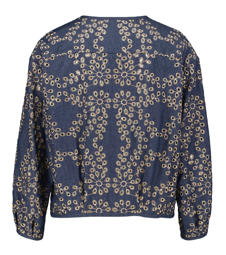 Blauwe vest met speciaal detail White Gigue 