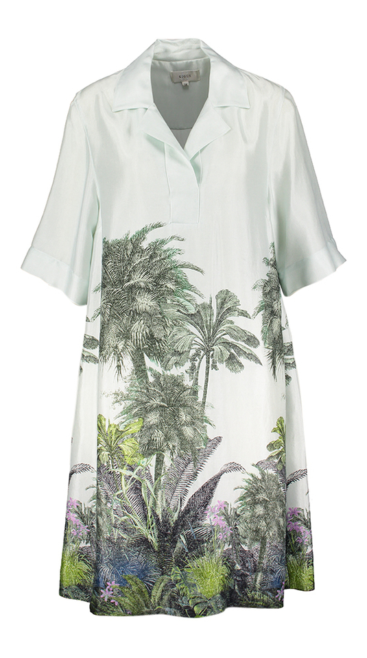 Lichtblauw kleed met print Kasia Gigue