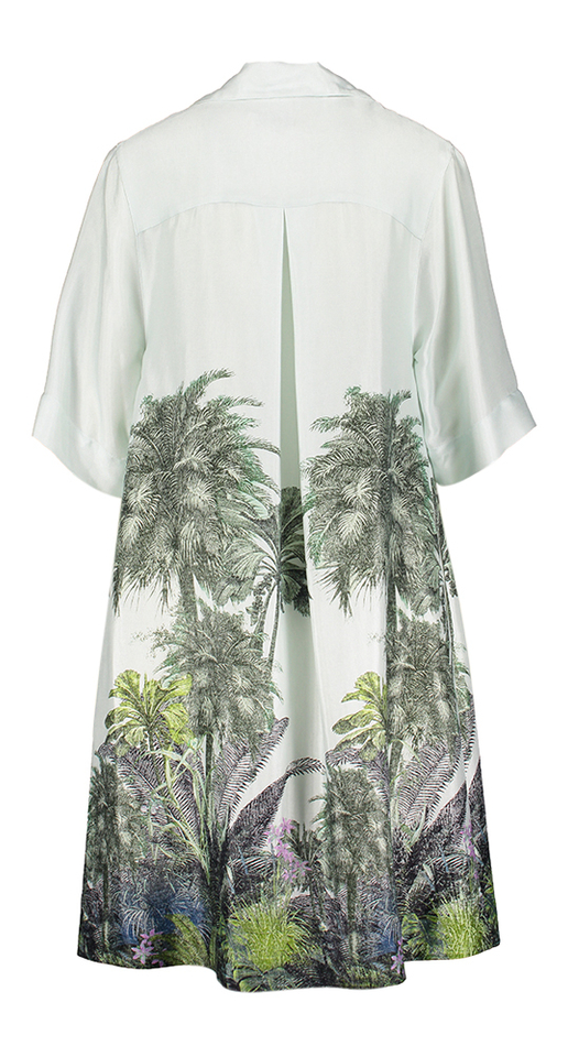 Lichtblauw kleed met print Kasia Gigue